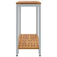 Маса за открито със съхранение Естествен и сив 110 x 35 x 75 cm