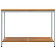 Маса за открито със съхранение Естествен и сив 110 x 35 x 75 cm