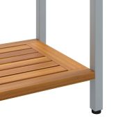 Маса за открито със съхранение Естествен и сив 110 x 35 x 75 cm