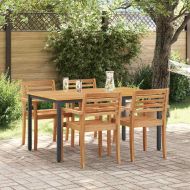 Маса за открито Естествено и черно 150 x 90 x 75 cm