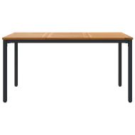 Маса за открито Естествено и черно 150 x 90 x 75 cm