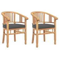 Стол 2 pcs Кафяво 63 x 58 x 89 см Солидно тиково дърво