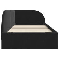 Ъглова рамка за легло с таблото Черно 90 см x 200 см Кадифе