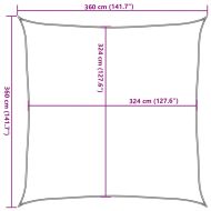 Слънцезащитно платно, HDPE, квадратно, 3.6x3.6 м, кремаво