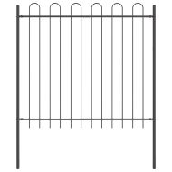 Градска ограда 4 pcs Сив 6,8 x 1,5 м Прахово боядисана стомана