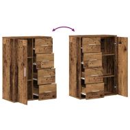 Служебен шкаф 2 pcs Старо дърво 60 x 31 x 84 см Инженерно дърво