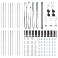 Стълб за ограда. Сребрист 50 x 1,5 м (16 x 16 mm мрежа) Стомана