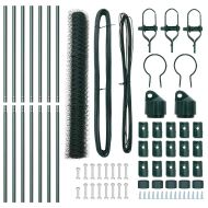 Стълб за ограда. Зелен 10 x 1,4 м (мрежа 50 мм) Стомана и PVC