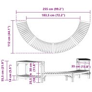 Около полукръгла гореща вана Кафяво 252 x 112 x 55,5 см