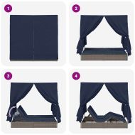 Двойно шезлонг С завеси Черно 205 x 129 x 200 см полиратан