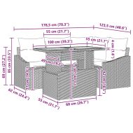 Комплект за хранене в градината с възглавница 5 pcs Сив и кафяв