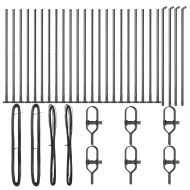 Стълб за ограда. 26 pcs Сив 3,2 x 3,2 x 90 см