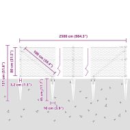 Стълб за ограда. Сив 25 x 0,8 м (36 мм мрежа) Стомана и PVC