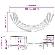 Около полукръгла гореща вана Кафяво 272 x 120 x 55,5 см