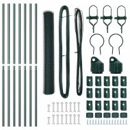 Стълб за ограда. Зелен 10 x 1,4 м (25 мм мрежа) Стомана и PVC