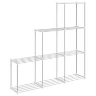 Тубуларен рафт със съхранение Бяло 129 x 27 x 132 см Алуминий