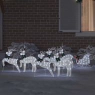 LED елени 7 pcs Бяло текстил