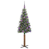 Тясно коледно дърво Зелен 150 cm ПВЦ и масивно борово дърво
