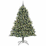 С изкуствено коледно дърво с 300 LED светодиода Зелен 240 cm