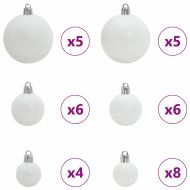 Изкуствено коледно дърво с хингед с поставка Зелен и бял 150 cm