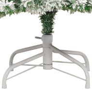 Изкуствено коледно дърво с хингед с поставка Зелен и бял 240 cm