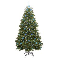Изкуствено коледно дърво с хингед Зелено 210 cm PVC и стомана