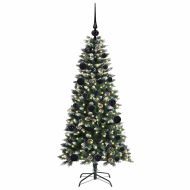 С изкуствено коледно дърво с 150 LED светодиода Зелен 120 cm