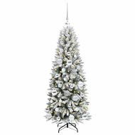С изкуствено коледно дърво с 150 LED светодиода Бяло 120 cm