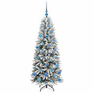 С изкуствено коледно дърво с 150 LED светодиода Бяло 150 cm