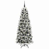 С изкуствено коледно дърво с 300 LED светодиода Бяло 180 cm