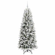 С изкуствено коледно дърво с 300 LED светодиода Бяло 180 cm
