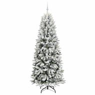 С изкуствено коледно дърво с 300 LED светодиода Бяло 210 cm