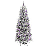 С изкуствено коледно дърво с 300 LED светодиода Бяло 210 cm