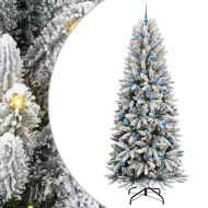 С изкуствено коледно дърво с 300 LED светодиода Бяло 240 cm
