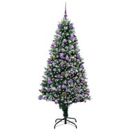 С изкуствено коледно дърво с 300 LED светодиода Зелен 180 cm