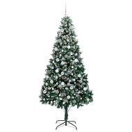 С изкуствено коледно дърво с 300 LED светодиода Зелен 210 cm