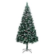 С изкуствено коледно дърво с 300 LED светодиода Зелен 210 cm