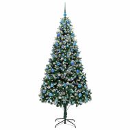 С изкуствено коледно дърво с 300 LED светодиода Зелен 210 cm