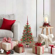 Коледно дърво с 150 LED светодиода с поставка Зелен 65 cm ПЕ