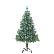 Коледно дърво с 150 LED светодиода с поставка Зелен 150 cm ПВЦ