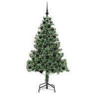 Коледно дърво с 300 LED светодиода с поставка Зелен 180 cm ПВЦ