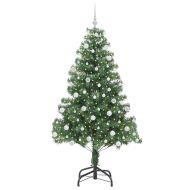 Коледно дърво с 300 LED светодиода с поставка Зелен 180 cm ПВЦ