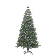 Коледно дърво с 300 LED светодиода с поставка Зелен 240 cm ПВЦ
