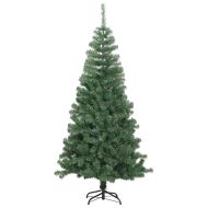 Коледно дърво с 300 LED светодиода с поставка Зелен 240 cm ПВЦ