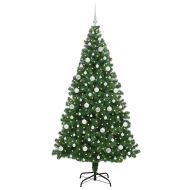 С изкуствено коледно дърво с 300 LED светодиода Зелен 210 cm