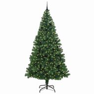 С изкуствено коледно дърво с 300 LED светодиода Зелен 240 cm
