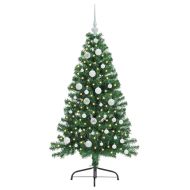 Изкуствена коледна елха с подсветка Зелен 120 cm ПВЦ