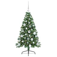 Изкуствена коледна елха с подсветка Зелен 120 cm ПВЦ