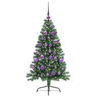 Изкуствена коледна елха с подсветка Зелен 120 cm ПВЦ