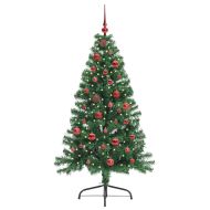 Изкуствена коледна елха с подсветка Зелен 150 cm ПВЦ